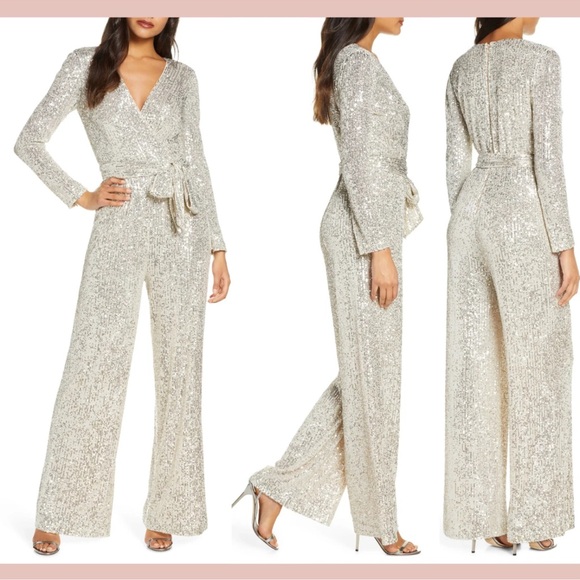 NWT Eliza J Sequin jumpsuit - Picture 1 of 14
